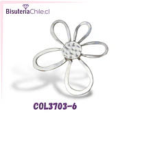 Colgante flor baño de plata opaco, 58 mm, por unidad