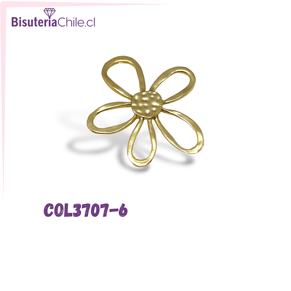 Colgante flor baño de oro opaco, 58 mm, por unidad