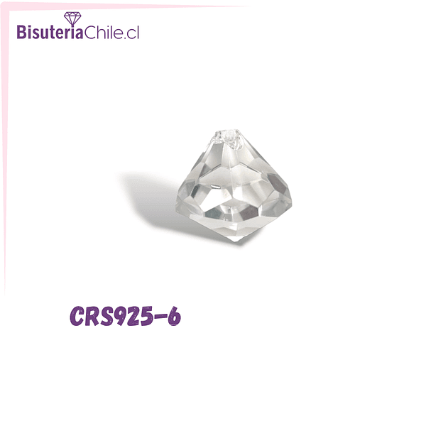Cristal transparente tipo prisma, con forma de diamante, con agujero superior para colgar, 26 x 27 mm, por unidad
