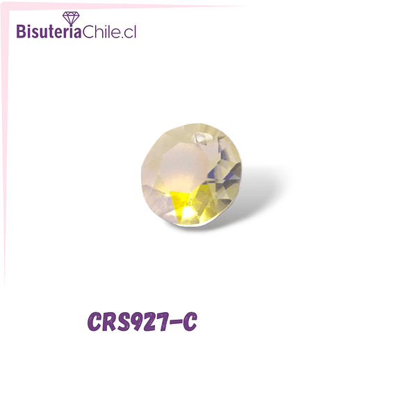 Cristal rívoli amarillo claro tornasol de 12 mm, con agujero para colgar, por unidad