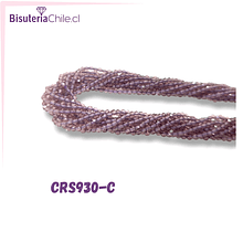 Cristal facetado en tonos morado claro de 2 mm, tira de 185 cristales aprox.