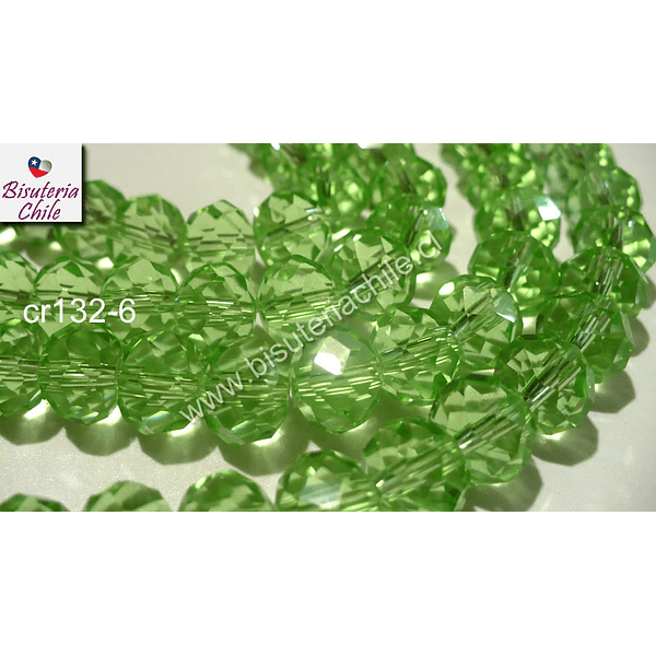 Cristal 10 mm x 8 mm, color verde claro, tira de 20 unidades