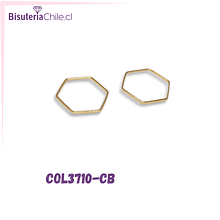 Forma hexagonal baño de oro 18 k, 16 mm, por par