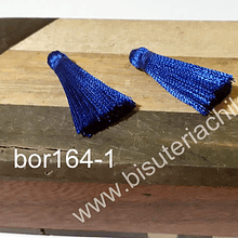 Borla de seda chica color azul, 3.5 cm  de largo , por par