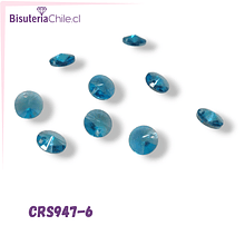 Cristal tipo Rivoli, color ciruela, 8 mm de diámetro, set de 10 unidades