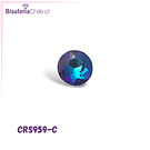 Cristal rívoli azul tornasol de 15 mm, con agujero para colgar, por unidad