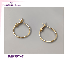 Base de aro argolla baño de oro 18 k, 20 mm, por par