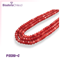 Agatas, Agata rondell rojo cornalina de 4 mm, tira de 115 piedras aprox