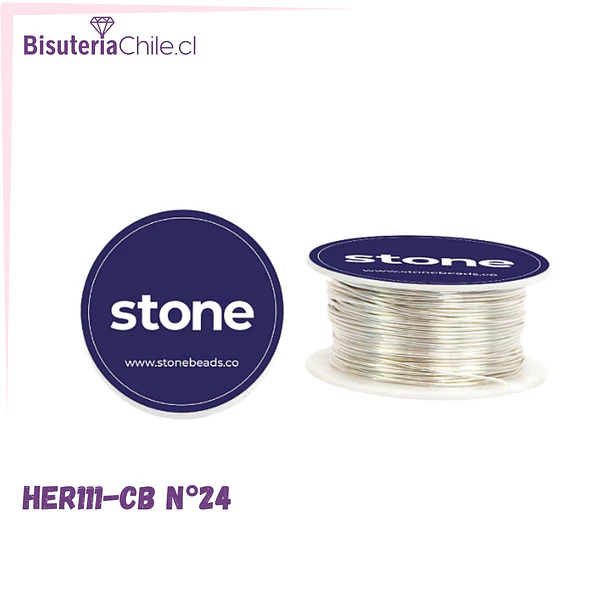 ALAMBRE BAÑO DE PLATA STONE N.24, grosor de 0.5MM 