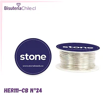 ALAMBRE BAÑO DE PLATA STONE N.24, grosor de 0.5MM 