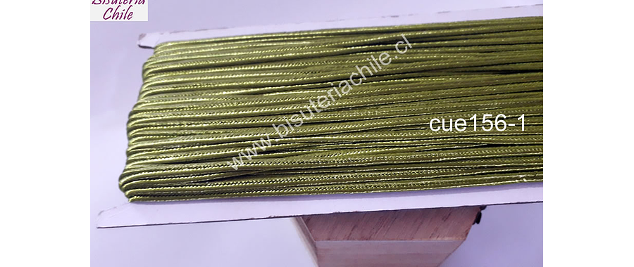 Cordón Soutache color verde musgo, 3 mm, rollo de 30 mts.
