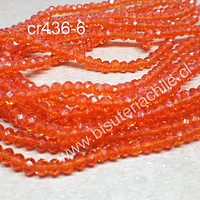 Cristal facetado naranja de 3 mm x 2 mm, tira de 128 cristales aprox.