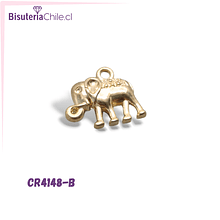 Dije elefante baño de oro, 16 x 14 mm, por unidad