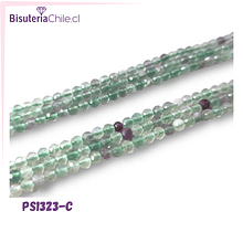 Fluorita de 3 mm, facetada, tira de 120 piedras aprox