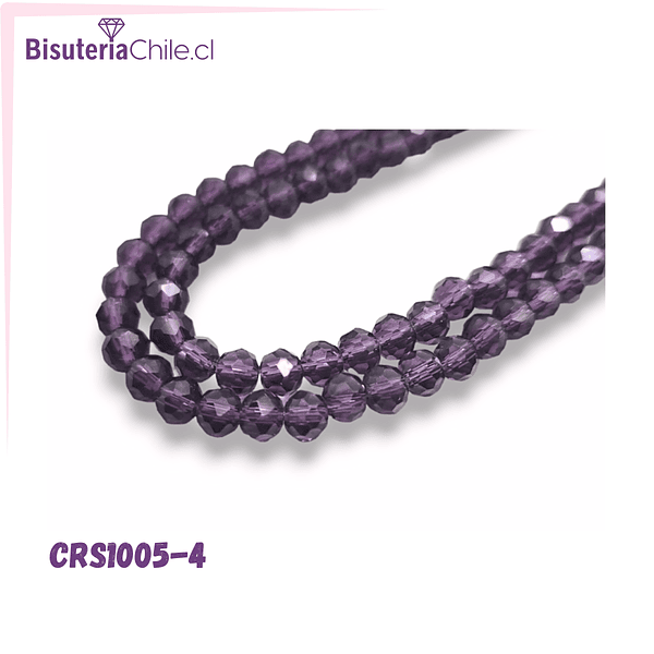 Cristal morado 6 mm por 5 mm, tira de 86 unidades