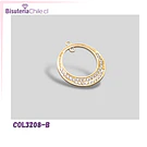 Colgante con zirconia, baño de oro, 25 mm, por unidad