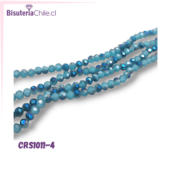 Cristal cristales facetado de 4 mm color celeste bicolor