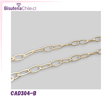 Cadena baño de oro, eslabón de 14 x 7 mm mm, por medio metro (50 cm)