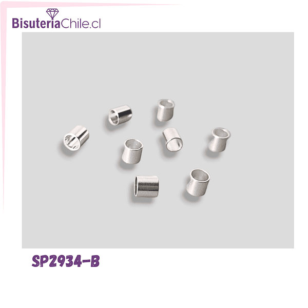 Separador baño de plata, 4mm  de largo x 4 mm de ancho, set de 1 grs. (8 aprox)