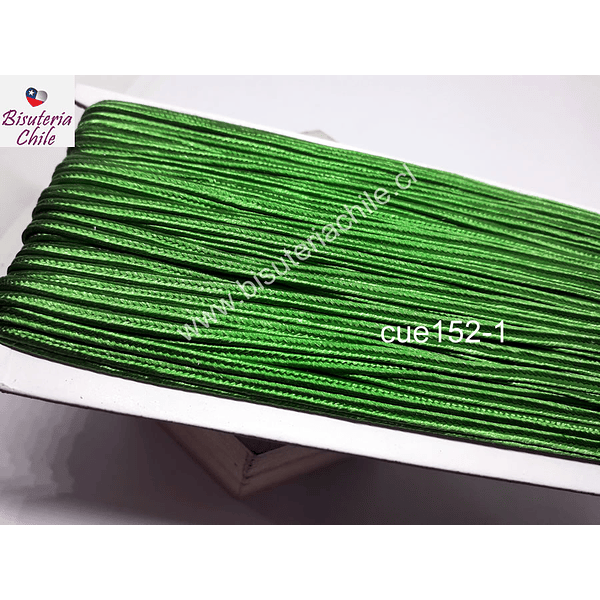 Cordón Soutache color verde, 3 mm, rollo de 30 mts