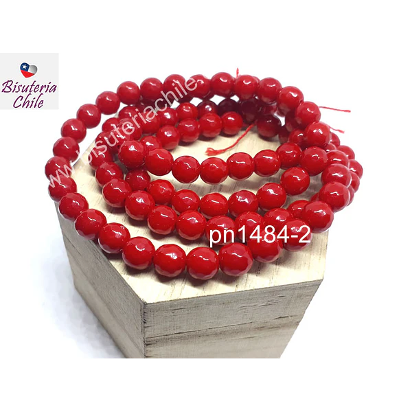 Agatas, Piedra Agata de 8 mm en tono rojo facetada