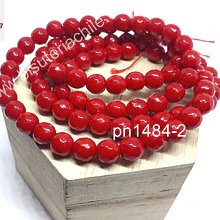 Agatas, Piedra Agata de 8 mm en tono rojo facetada