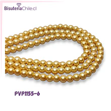 perla de fantasia 6mm color amarillo dorado , perla 135 perlas aprox