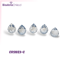 Cristal gota  gris facetada primera calidad 9,5 x 8 mm, set de 5 unidades