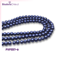 perla de fantasia 6mm color azul , perla 135 perlas aprox