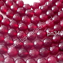 Agatas, Agata color vino facetada de 6 mm, tira de 60 piedras aprox