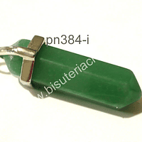 Dije de jade en base plateado, 40 mm de largo con el colrgante y 10 mm de ancho