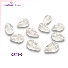 Cristal gota, transparente, 15 X 12 mm, 10 cristales