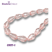 Crista gota, color rosado, 15 x 12 mm 10 unidades