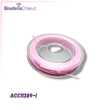 Elástico plano de 1 mm, color rosado, rollo de 8 metros