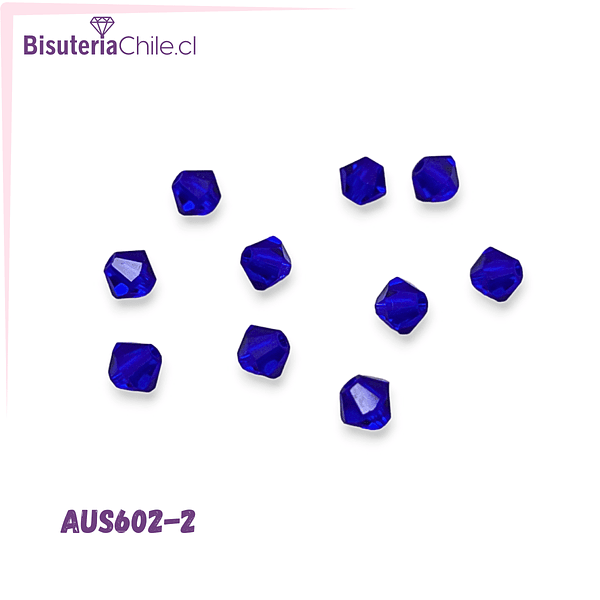 Cristal Austriaco tupi de 4 mm, color azul, set de 10 unidades