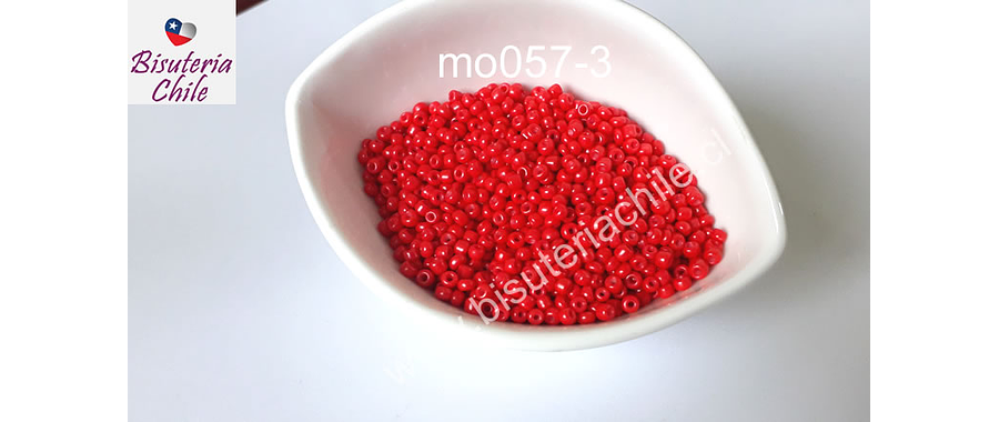 mostacilla rojo de 8/0 3 mm, set de 50 grs