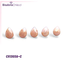 Cristal gota damasco facetado primera calidad 9,5 x 8 mm, set de 5 unidades