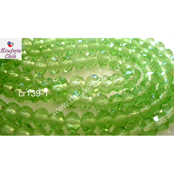 Cristal verde claro de 6 mm, tira de 90 unidades