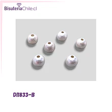 Separador baño de plata escarchada, 6 mm, set de 6 unidades