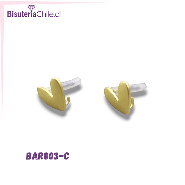 Base de aro acero en forma de corazón, 9 x 11 mm, por par