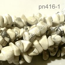 Howlita picada, piedra medana, tira de 80 cm