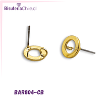 Base de aro baño de oro de 18 k, 10 mm, por par