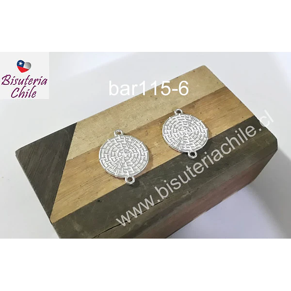 Base de aro baño de plata, 20 mm de diámetro, por par