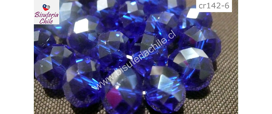 Cristal 10 x 8 mm, azul transparente, set de 20 unidades