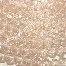 cristal chino facetado de 6 mm en color rosado transparente, tira de 88 cristales