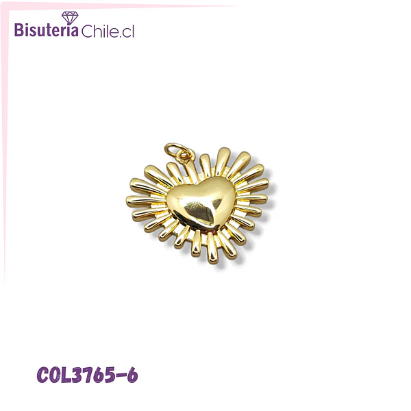 Colgante corazón baño de oro, 23 x 25 mm, por unidad