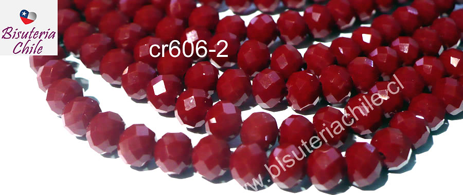 Cristal rojo 6 mm por 5 mm, tira de 88 unidades