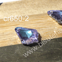 Cristal excelente calidad, austriaco, gota tornasol, con orificio superior 16 x 12 mm, por par