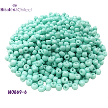 Mostacillón color turquesa clara bolsa de 40 grs (6/0)