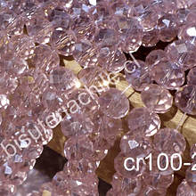 Cristal  cristales rosado transparente de 8mm por 6mm, tira de 68 unidades aprox